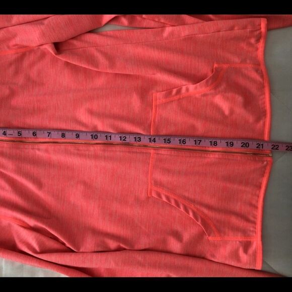 H&M coral fitted hooded sports jacket gold zipper - Picture 10 of 11